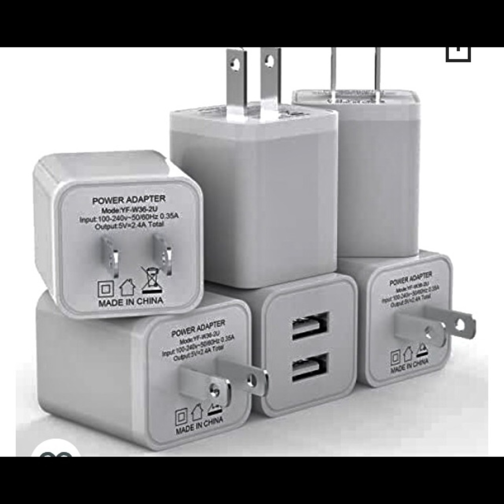 6Pack USB Wall Charger, iGENJUN 2.4A Phone Charger Dual USB Port